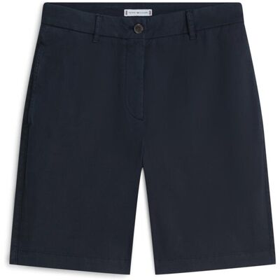 Tommy Hilfiger Bermuda chino de mujer de tiro medio y corte recto. (36) Azul marino mujer Tommy Hilfiger Bermuda chino de mujer de tiro medio y corte recto. (36) Azul marino mujer