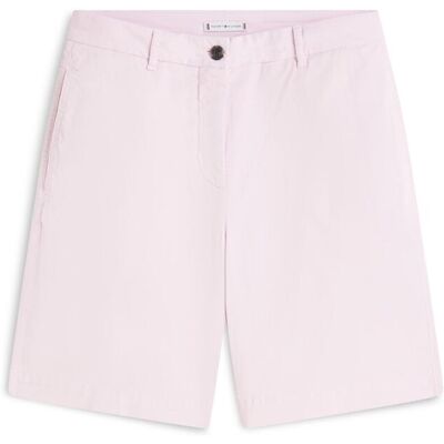 Tommy Hilfiger Bermuda chino de mujer de tiro medio y corte recto. (44) Rosa claro mujer Tommy Hilfiger Bermuda chino de mujer de tiro medio y corte recto. (44) Rosa claro mujer