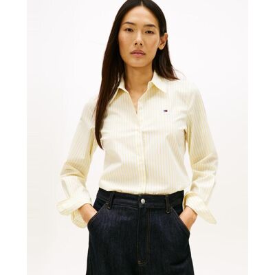 Tommy Hilfiger Camisa de mujer de rayas silueta clásica. (38) Amarillo mujer Tommy Hilfiger Camisa de mujer de rayas silueta clásica. (38) Amarillo mujer