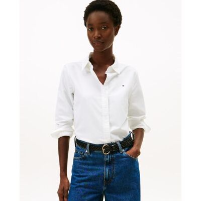 Tommy Hilfiger Camisa de mujer estilo easy fit. (34) Blanco mujer Tommy Hilfiger Camisa de mujer estilo easy fit. (34) Blanco mujer