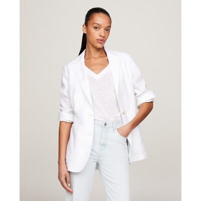 Tommy Hilfiger Blazer de mujer regular de lino. (40) Blanco mujer Tommy Hilfiger Blazer de mujer regular de lino. (40) Blanco mujer