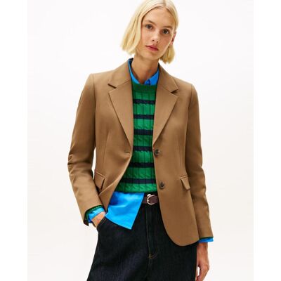 Tommy Hilfiger Blazer de mujer estructurado de silueta clásica. (38) Camel mujer Tommy Hilfiger Blazer de mujer estructurado de silueta clásica. (38) Camel mujer