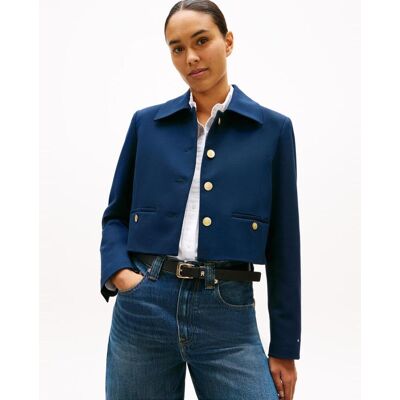 Tommy Hilfiger Blazer de mujer de punto con cierre de botones. (42) Azul marino mujer Tommy Hilfiger Blazer de mujer de punto con cierre de botones. (42) Azul marino mujer