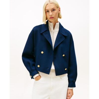 Tommy Hilfiger Abrigo corto de mujer cruzado. (38) Azul marino mujer Tommy Hilfiger Abrigo corto de mujer cruzado. (38) Azul marino mujer