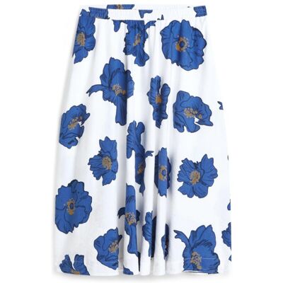 Tommy Hilfiger Falda midi con estampado floral en mezcla de lino y viscosa. (36) Azul índigo mujer Tommy Hilfiger Falda midi con estampado floral en mezcla de lino y viscosa. (36) Azul índigo mujer