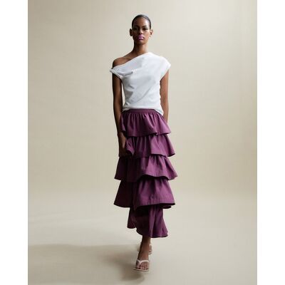 Sfera Falda volantes midi. (40) Morado mujer Sfera Falda volantes midi. (40) Morado mujer