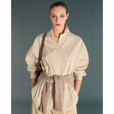 Sfera Camisa oversize rayas. (40) Crudo mujer Sfera Camisa oversize rayas. (40) Crudo mujer