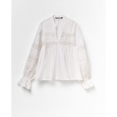 Sfera Blusa romántica. (40) Blanco mujer Sfera Blusa romántica. (40) Blanco mujer