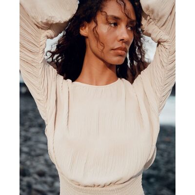 Sfera Blusa plisada. (40) Crudo mujer Sfera Blusa plisada. (40) Crudo mujer