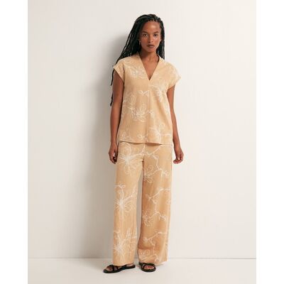 Sfera Pantalón lino puff. (38) Beige mujer Sfera Pantalón lino puff. (38) Beige mujer