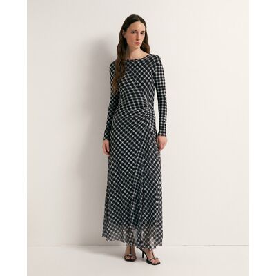Sfera Vestido tul cuadros. (38) Negro mujer Sfera Vestido tul cuadros. (38) Negro mujer