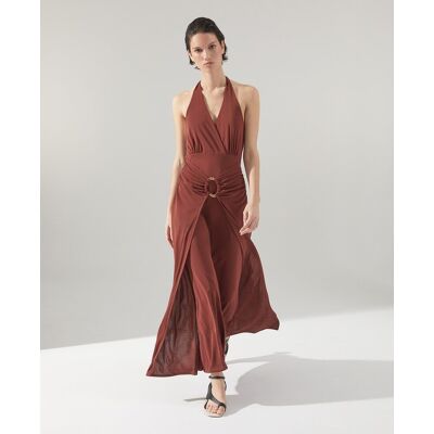 Sfera Vestido halter pieza. (42) Burdeos mujer Sfera Vestido halter pieza. (42) Burdeos mujer