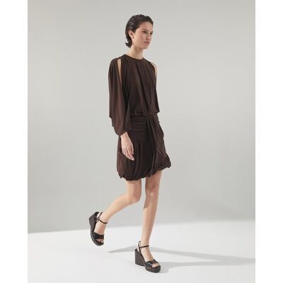 Sfera Vestido mini drapeado. (40) Marrón mujer Sfera Vestido mini drapeado. (40) Marrón mujer