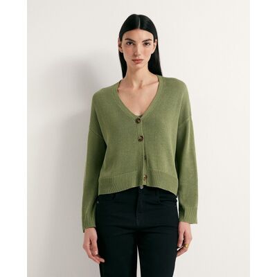 Sfera Chaqueta efecto lino. (40) Verde mujer Sfera Chaqueta efecto lino. (40) Verde mujer