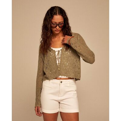 Sfera Chaqueta calada conchas. (42) Kaki mujer Sfera Chaqueta calada conchas. (42) Kaki mujer
