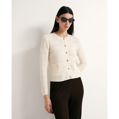 Sfera Chaqueta punto estructura. (40) Crudo mujer Sfera Chaqueta punto estructura. (40) Crudo mujer