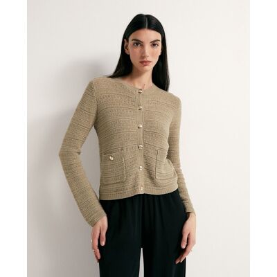 Sfera Chaqueta punto estructura. (38) Kaki mujer Sfera Chaqueta punto estructura. (38) Kaki mujer