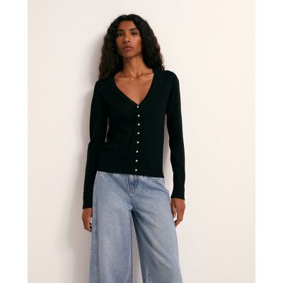 Sfera Chaqueta punto cuello pico. (M - M) Negro mujer Sfera Chaqueta punto cuello pico. (M - M) Negro mujer