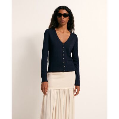 Sfera Chaqueta punto cuello pico. (S - S) Azul marino mujer Sfera Chaqueta punto cuello pico. (S - S) Azul marino mujer