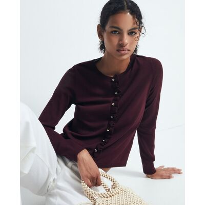 Sfera Chaqueta punto volantes. (40) Burdeos mujer Sfera Chaqueta punto volantes. (40) Burdeos mujer