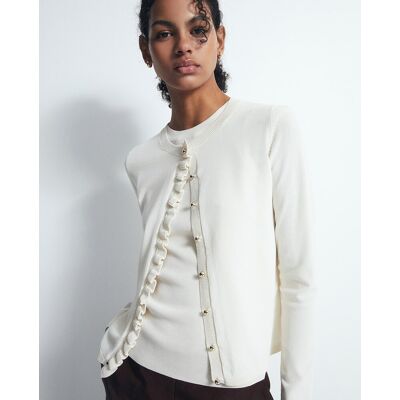 Sfera Chaqueta punto volantes. (40) Blanco mujer Sfera Chaqueta punto volantes. (40) Blanco mujer
