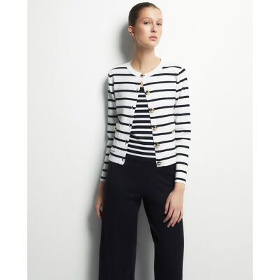 Sfera Chaqueta rayas. (40) Blanco mujer Sfera Chaqueta rayas. (40) Blanco mujer