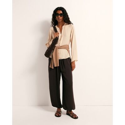 Sfera Pantalón fluido bombacho. (L - L) Marrón mujer Sfera Pantalón fluido bombacho. (L - L) Marrón mujer
