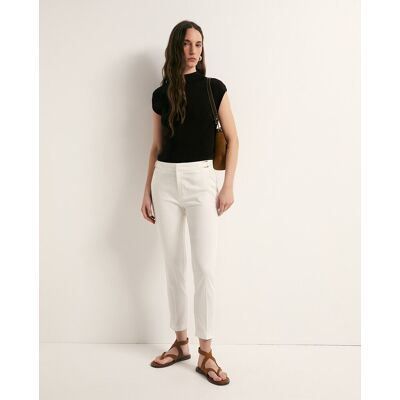 Sfera Pantalón capri hebilla. (38) Blanco mujer Sfera Pantalón capri hebilla. (38) Blanco mujer