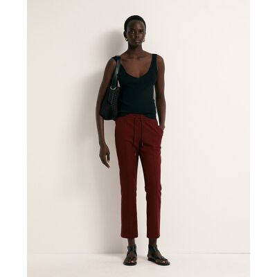 Sfera Pantalón fluido lino. (42) Burdeos mujer Sfera Pantalón fluido lino. (42) Burdeos mujer