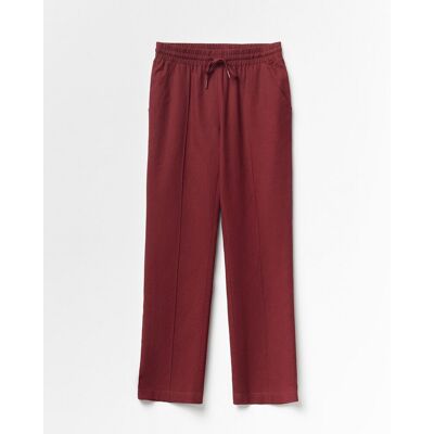 Sfera Pantalón fluido lino. (36) Burdeos mujer Sfera Pantalón fluido lino. (36) Burdeos mujer