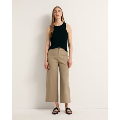 Sfera Pantalón culotte lino. (38) Kaki mujer Sfera Pantalón culotte lino. (38) Kaki mujer