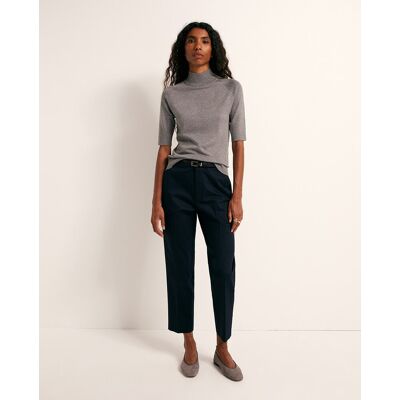 Sfera Pantalón satén cinturón. (38 - 38) Azul marino mujer Sfera Pantalón satén cinturón. (38 - 38) Azul marino mujer
