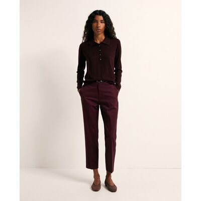 Sfera Pantalón satén cinturón. (40 - 40) Burdeos mujer Sfera Pantalón satén cinturón. (40 - 40) Burdeos mujer