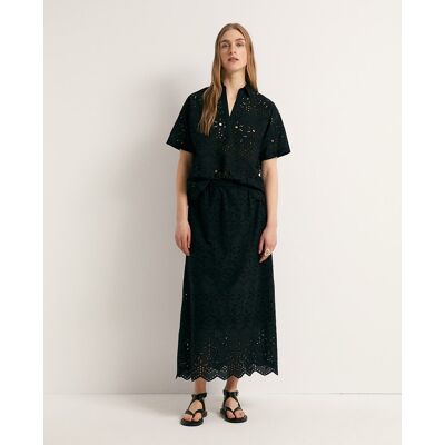 Sfera Falda bordada troquelada. (38) Negro mujer Sfera Falda bordada troquelada. (38) Negro mujer