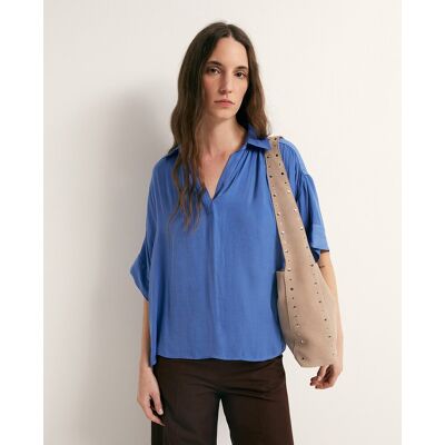 Sfera Blusa cuello polo. (38) Azul mujer Sfera Blusa cuello polo. (38) Azul mujer