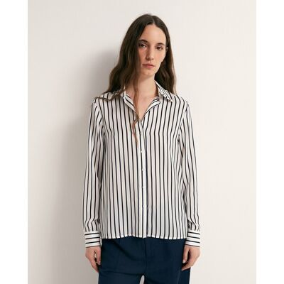 Sfera Camisa satinada rayas. (38) Azul marino mujer Sfera Camisa satinada rayas. (38) Azul marino mujer