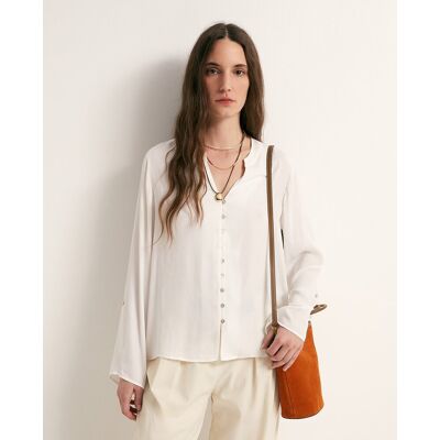 Sfera Blusa fluida botones. (42) Blanco mujer Sfera Blusa fluida botones. (42) Blanco mujer