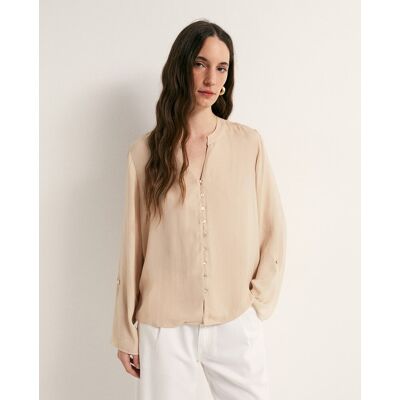 Sfera Blusa fluida botones. (42) Beige mujer Sfera Blusa fluida botones. (42) Beige mujer
