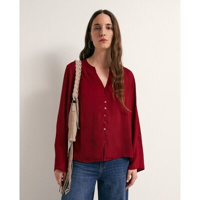 Sfera Blusa fluida botones. (42) Burdeos mujer Sfera Blusa fluida botones. (42) Burdeos mujer