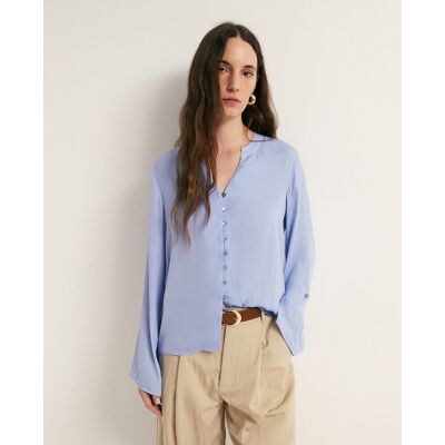 Sfera Blusa fluida botones. (42) Azul claro mujer Sfera Blusa fluida botones. (42) Azul claro mujer