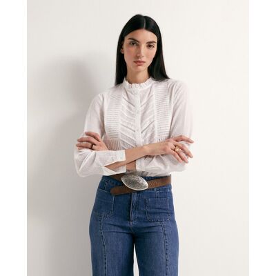 Sfera Camisa plumeti puntilla. (42) Blanco mujer Sfera Camisa plumeti puntilla. (42) Blanco mujer