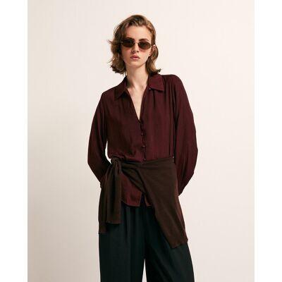 Sfera Blusa cuello botones. (L) Burdeos mujer Sfera Blusa cuello botones. (L) Burdeos mujer