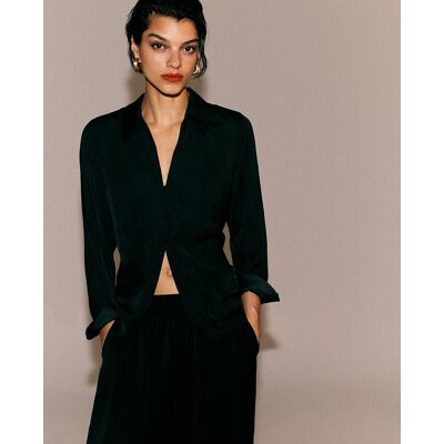 Sfera Blusa cuello botones. (L - L) Negro mujer Sfera Blusa cuello botones. (L - L) Negro mujer