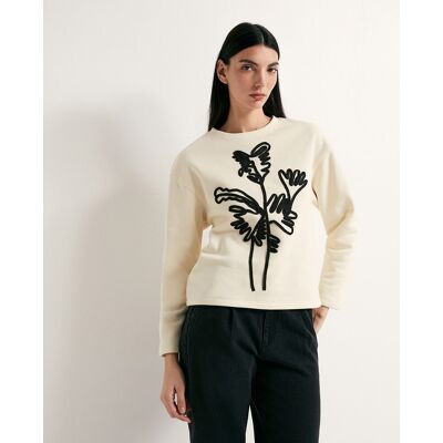 Sfera Sudadera aplique cordón. (38) Crudo mujer Sfera Sudadera aplique cordón. (38) Crudo mujer