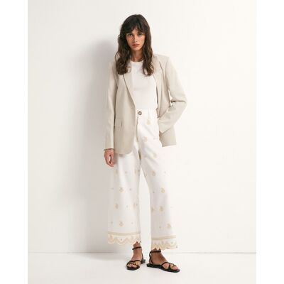 Sfera Pantalón bordados. (44) Blanco mujer Sfera Pantalón bordados. (44) Blanco mujer