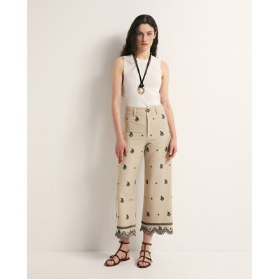 Sfera Pantalón bordados. (40) Camel mujer Sfera Pantalón bordados. (40) Camel mujer