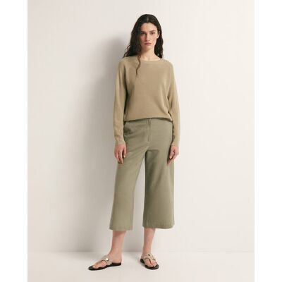 Sfera Pantalón culotte lino. (38) Kaki mujer Sfera Pantalón culotte lino. (38) Kaki mujer