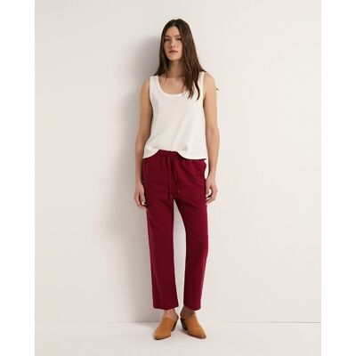 Sfera Pantalón recto lino. (40) Burdeos mujer Sfera Pantalón recto lino. (40) Burdeos mujer