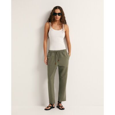 Sfera Pantalón recto lino. (40) Verde mujer Sfera Pantalón recto lino. (40) Verde mujer