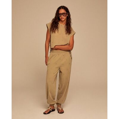 Sfera Pantalon gasa lurex. (38) Kaki mujer Sfera Pantalon gasa lurex. (38) Kaki mujer